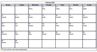 2023  calendar february blank format landscape