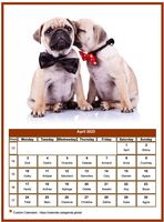 April 2023 calendar of serie 'dogs'