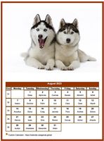 August 2023 calendar of serie 'dogs'