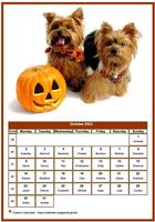 October 2023 calendar of serie 'dogs'