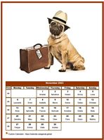 November 2023 calendar of serie 'dogs'