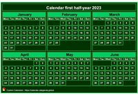 2023 semi-annual mini green calendar