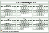 2023 semi-annual mini white calendar