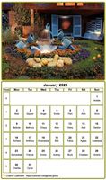 Monthly 2023 calendar with picture at the top