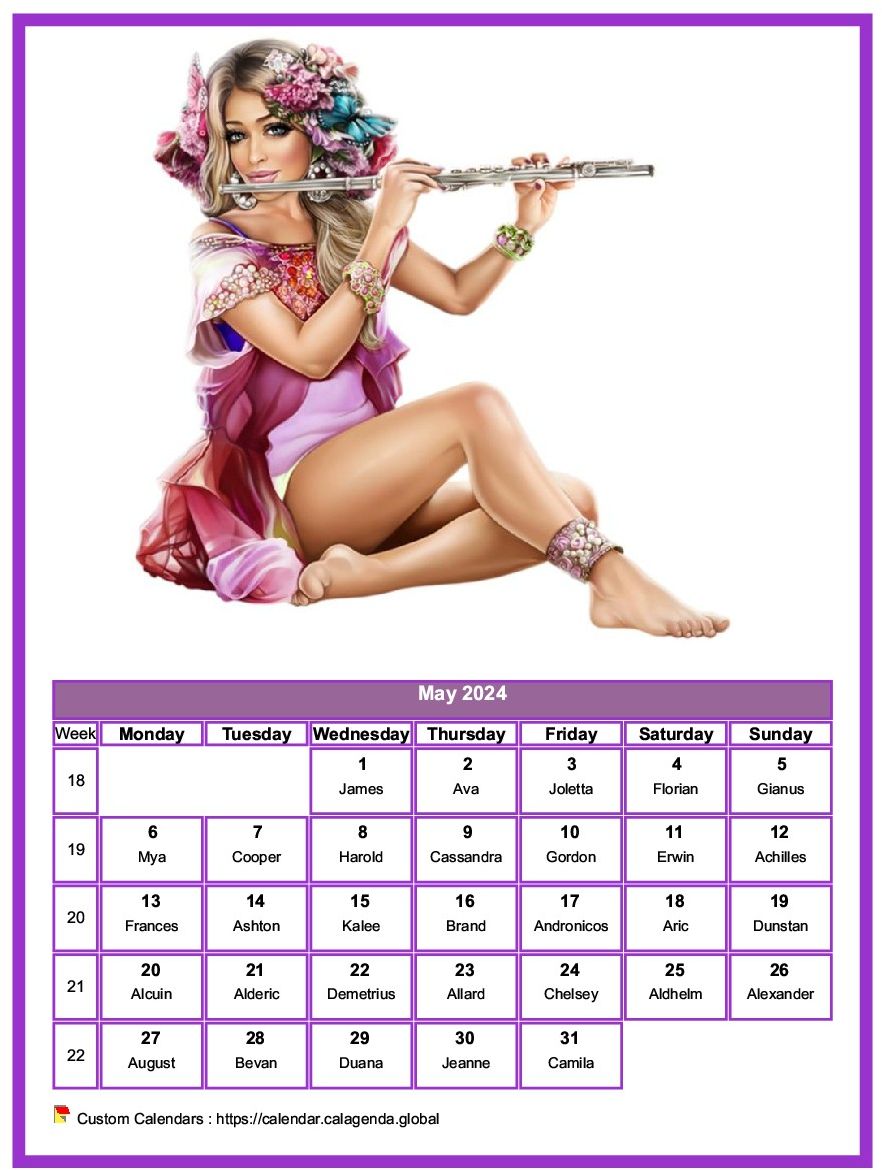 Calendar May 2024 women