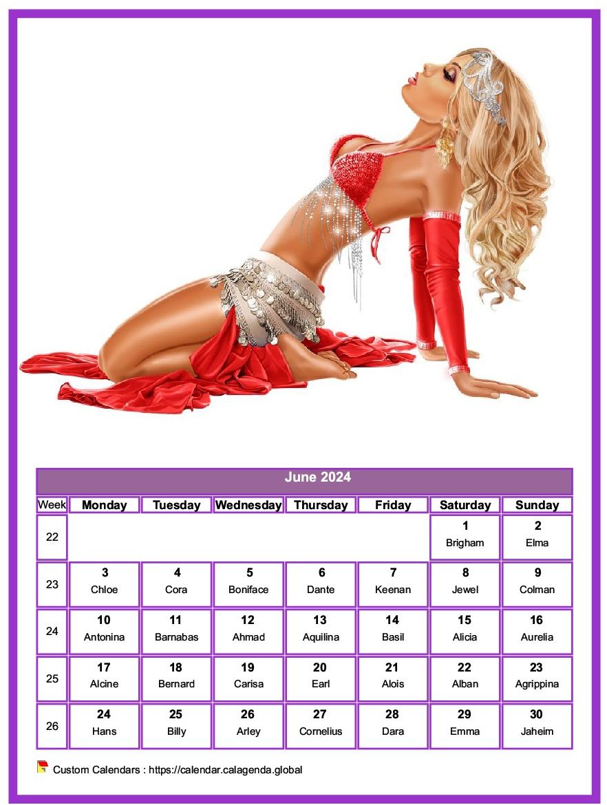 Calendar June 2024 women