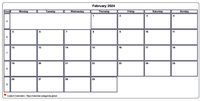 Calendar february 2024