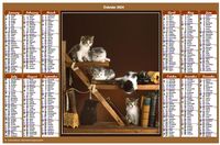 Annual 2024 calendar with cats