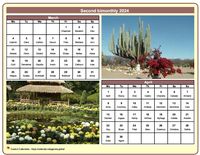 2024 two-month calendar with a different photo each month