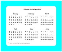 Half-year calendar with border