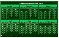 Semi-annual mini green calendar