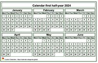 Semi-annual mini white calendar