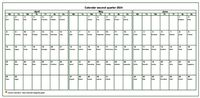 Quarterly calendar of landscape format