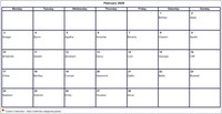 2025  calendar February blank format landscape