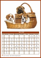 March 2025 calendar of serie 'dogs'