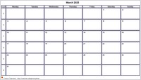 Calendar March 2025