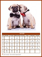 April 2025 calendar of serie 'dogs'