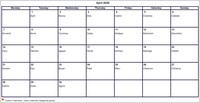 2025  calendar April blank format landscape