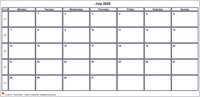 Calendar July 2025