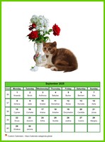 September 2025 calendar of serie 'cats'