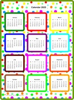 2025 annual color calendar