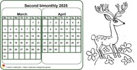 Two-month 2025 coloring calendar