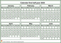 2025 semi-annual mini white calendar