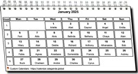 Calendar monthly 2025 in spirals