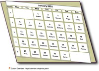 Calendar January 2025 3d style
