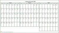 2025 quarterly calendar of landscape format
