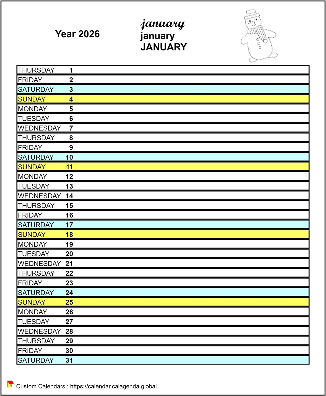 Calendar monthly 2026 school agenda primary school