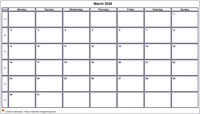 Calendar March 2026