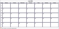 Calendar July 2026