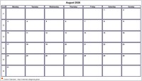 Calendar August 2026
