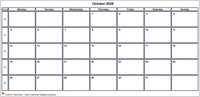 Calendar October 2026