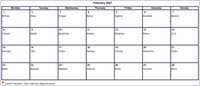 2027  calendar February blank format landscape