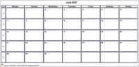 Calendar June 2027