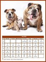 July 2027 calendar of serie 'dogs'