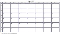 Calendar August 2027