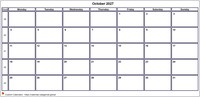 Calendar October 2027