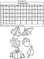 November 2027 coloring calendar