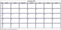 Calendar November 2027