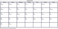 2027  calendar November blank format landscape