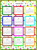2027 annual color calendar