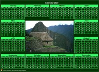 2027 green photo calendar