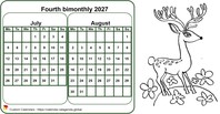 Two-month 2027 coloring calendar