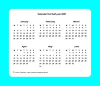 2027 half-year calendar with border