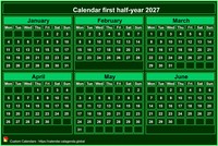 2027 semi-annual mini green calendar
