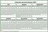 2027 semi-annual mini white calendar