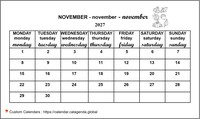 January 2027 calendar for primary schools
